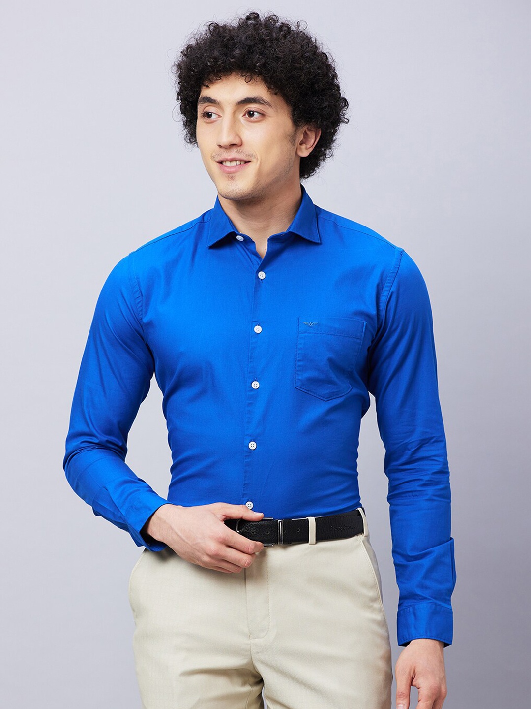 

Park Avenue Slim Fit Spread Collar Long Sleeves Formal Shirt, Blue