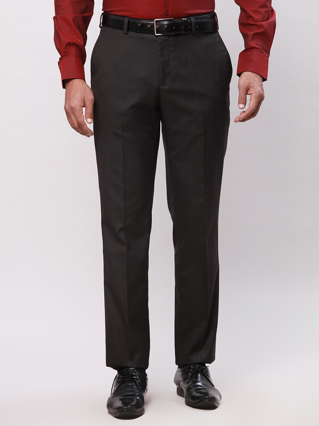 

Park Avenue Men Plain Formal Trouser, Brown