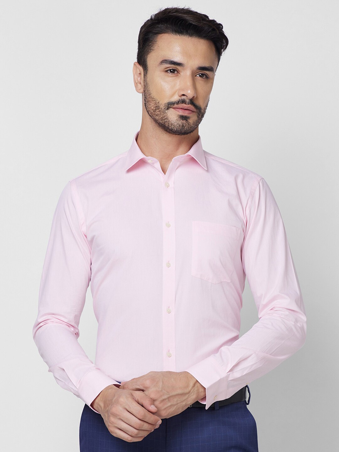 

Park Avenue Slim Fit Spread Collar Long Sleeves Formal Shirt, Red