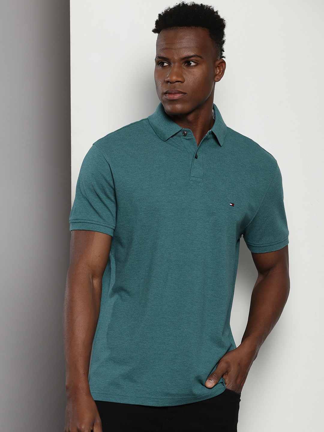 

Tommy Hilfiger Polo Collar Cotton T-shirt, Green