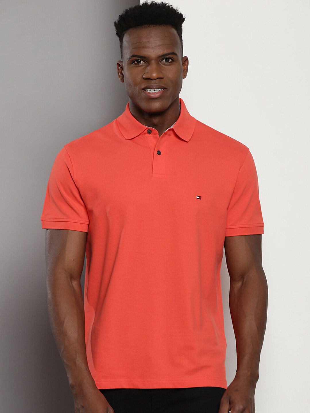 

Tommy Hilfiger Polo Collar Short Sleeves Cotton Regular T-shirt, Orange