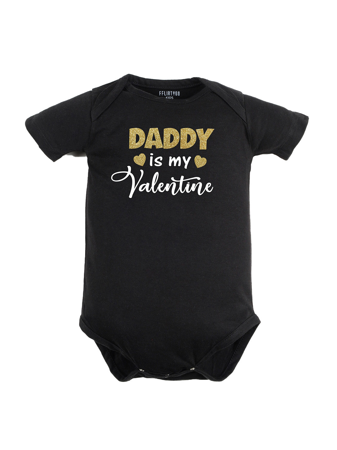 

FflirtyGo Infants Printed Pure Cotton Bodysuit, Black
