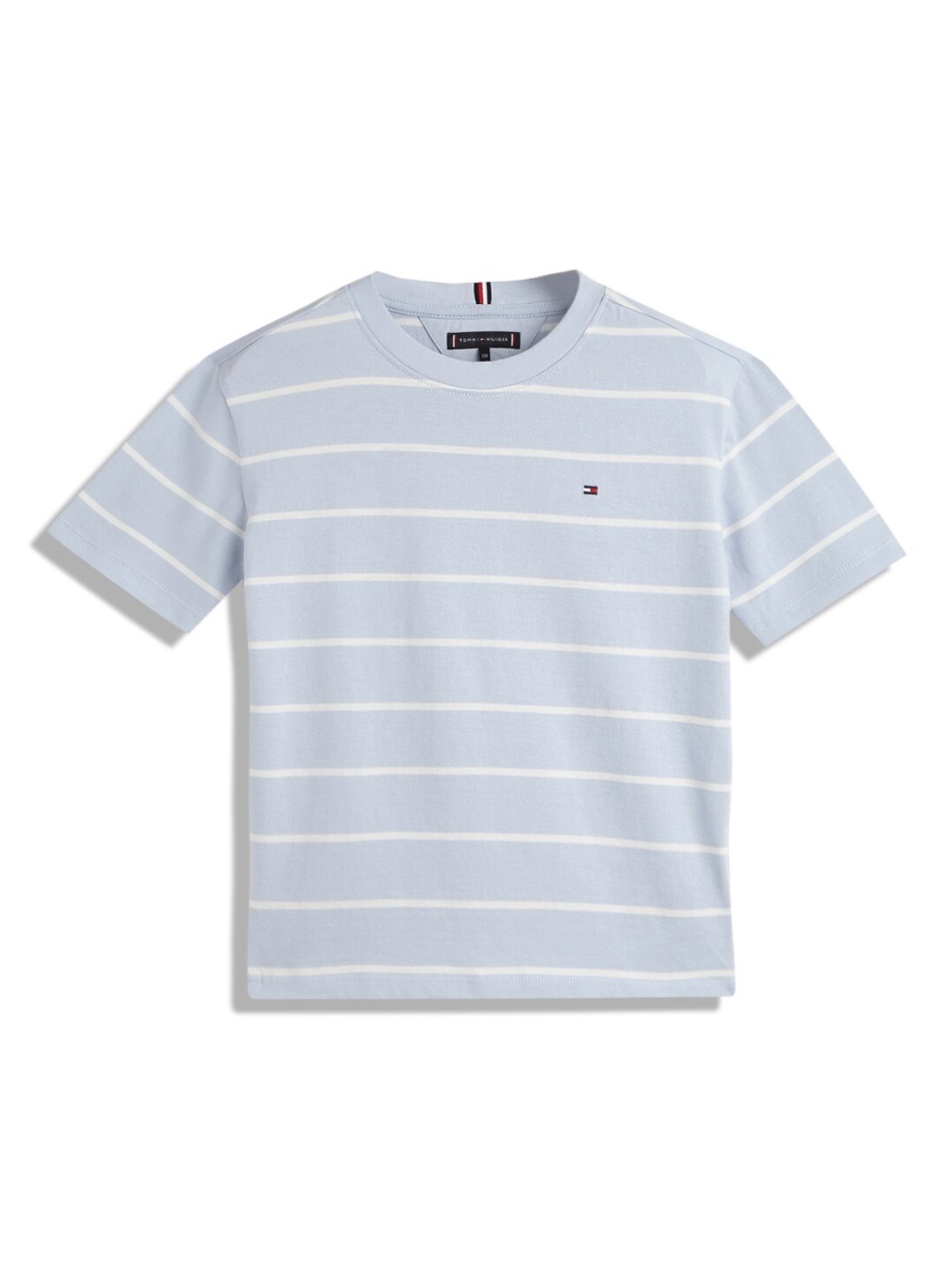 

Tommy Hilfiger Boys Striped Round Neck Short Sleeves Cotton Regular T-shirt, Blue