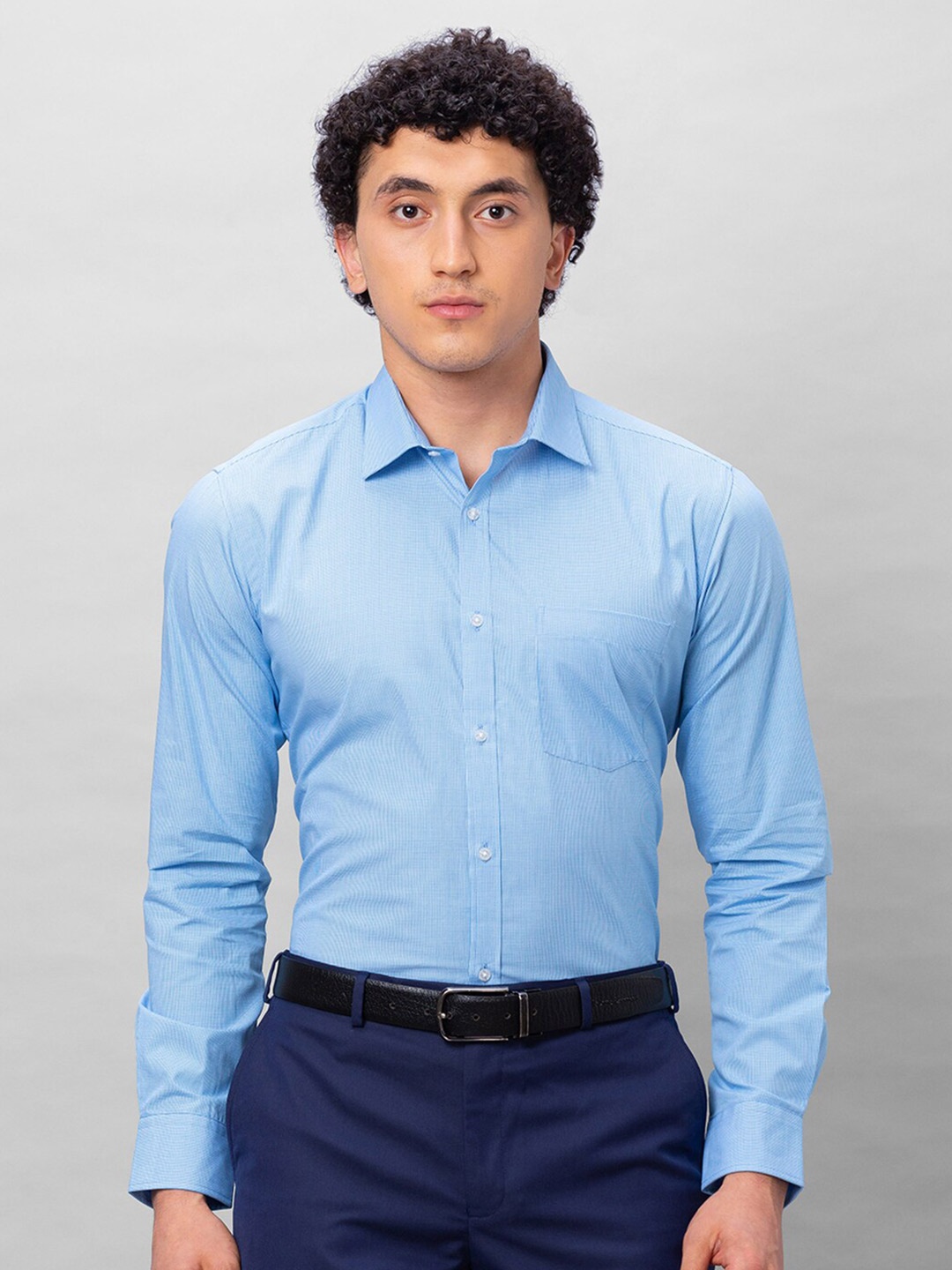 

Park Avenue Cotton Spread Collar Slim Fit Opaque Formal Shirt, Blue