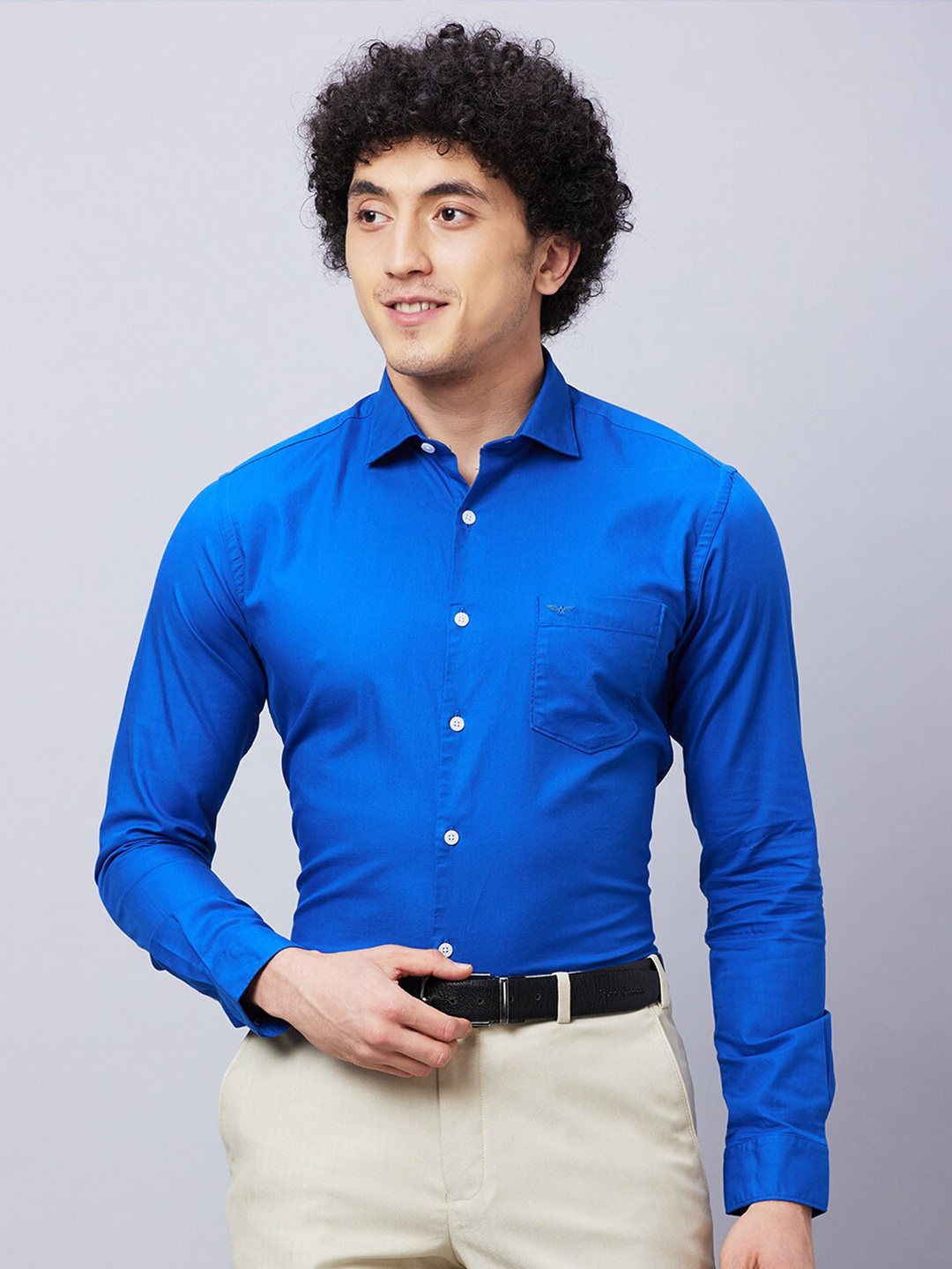 

Park Avenue Slim Fit Long Sleeves Cotton Casual Shirt, Blue