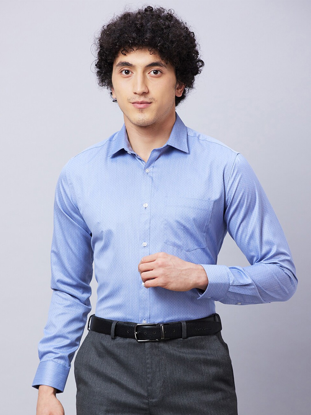 

Park Avenue Slim Fit Spread Collar Opaque Formal Shirt, Grey