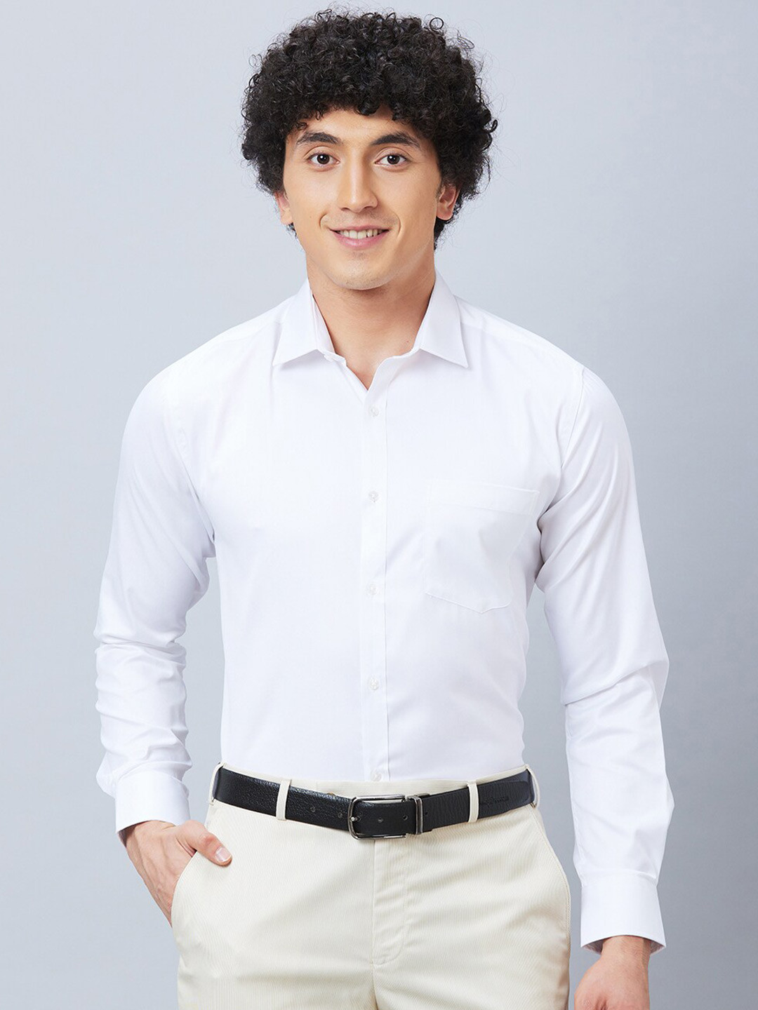 

Park Avenue Slim Fit Spread Collar Long Sleeves Formal Shirt Formal Shirt, White
