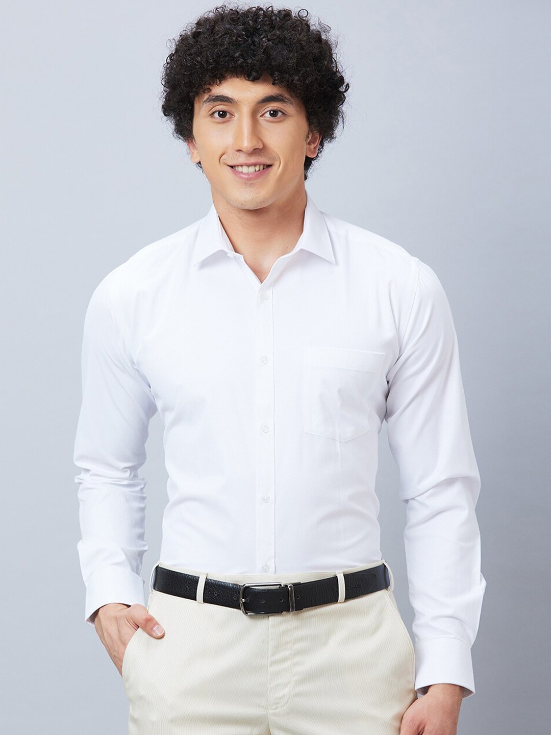 

Park Avenue Slim Fit Opaque Cotton Formal Shirt, White