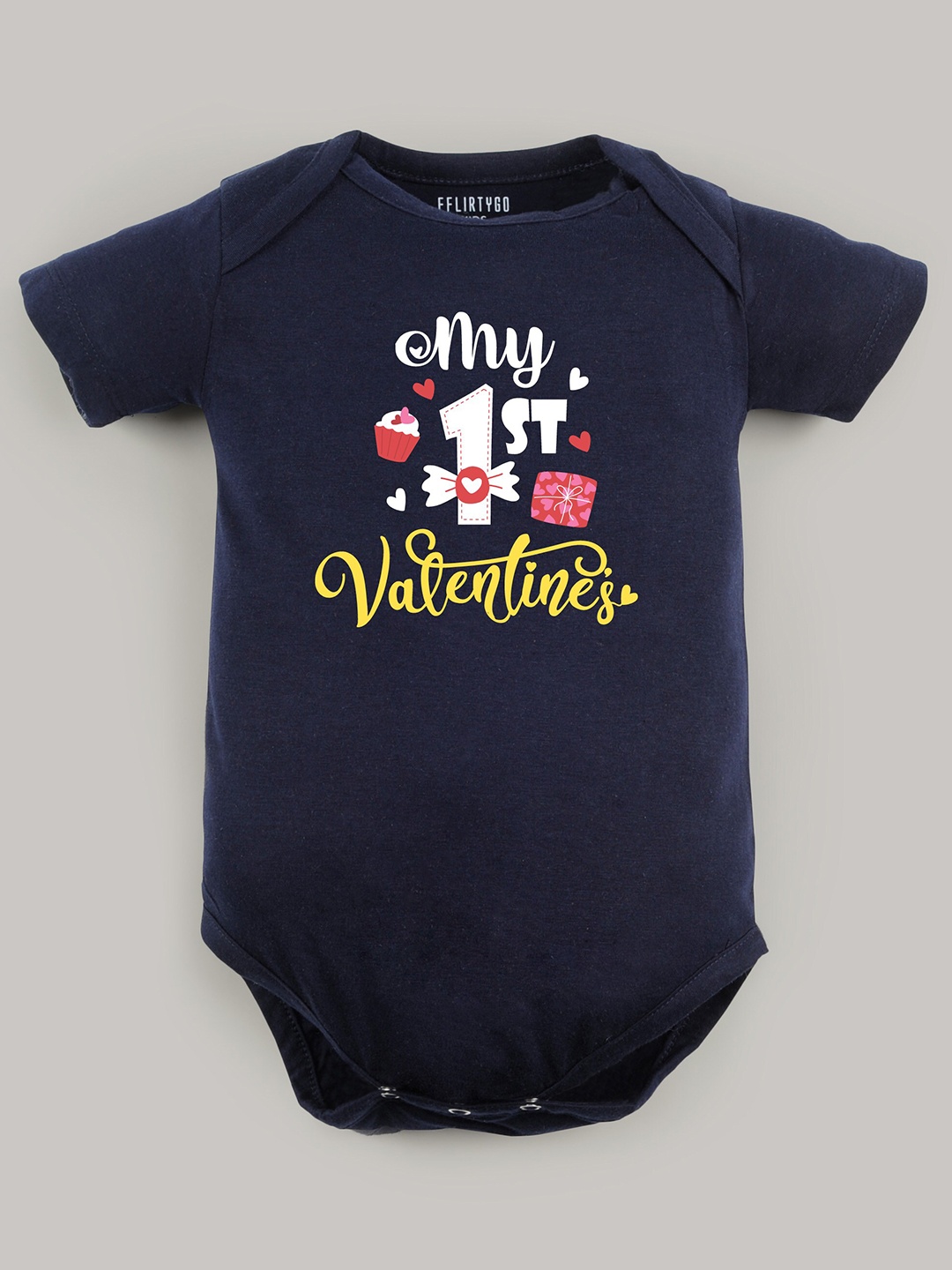 

FFLIRTYGO Infants Typography Printed Cotton Bodysuit, Blue