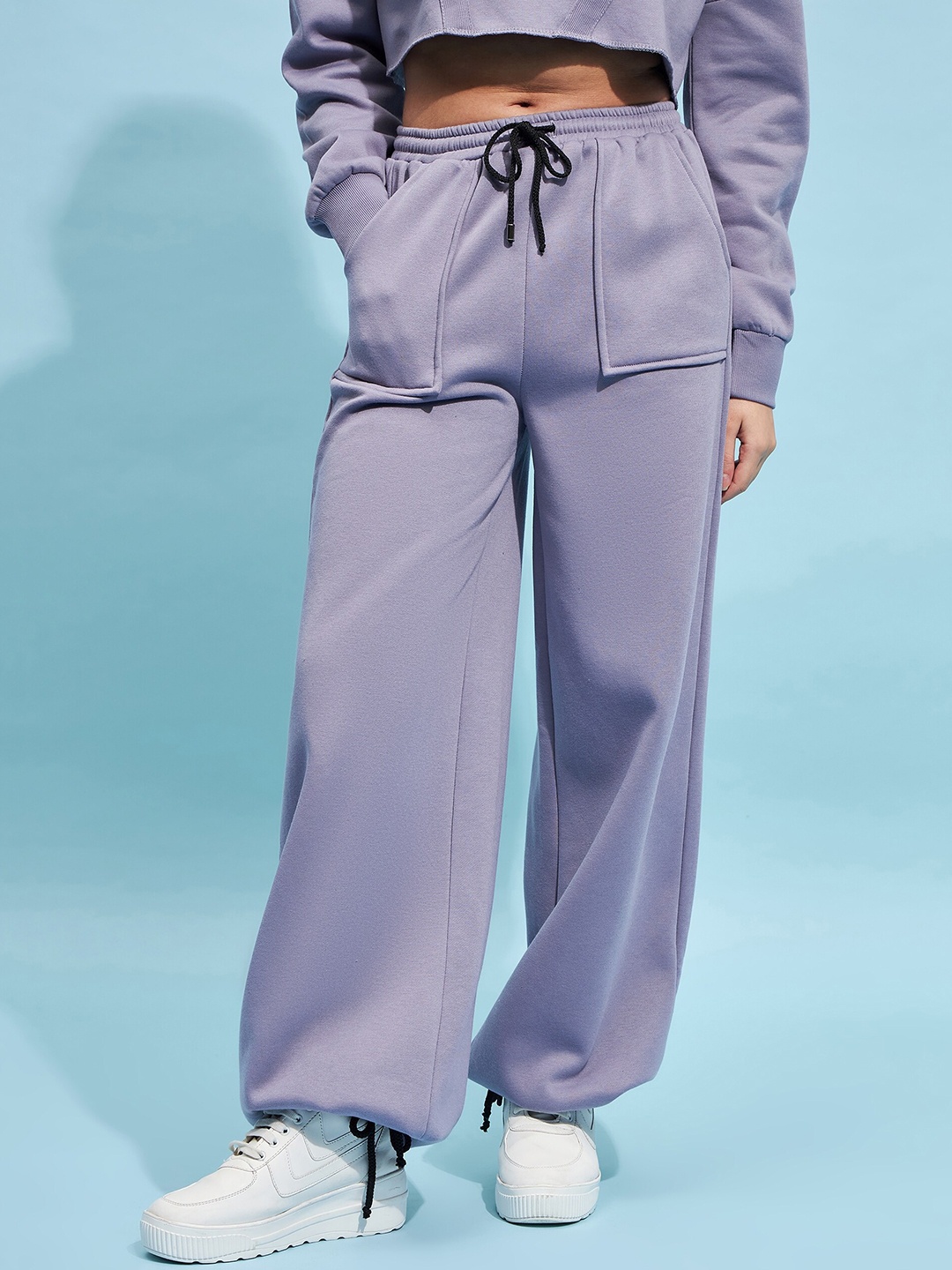 

STREET 9 Women Relaxed Loose Fit Cotton Trousers, Lavender