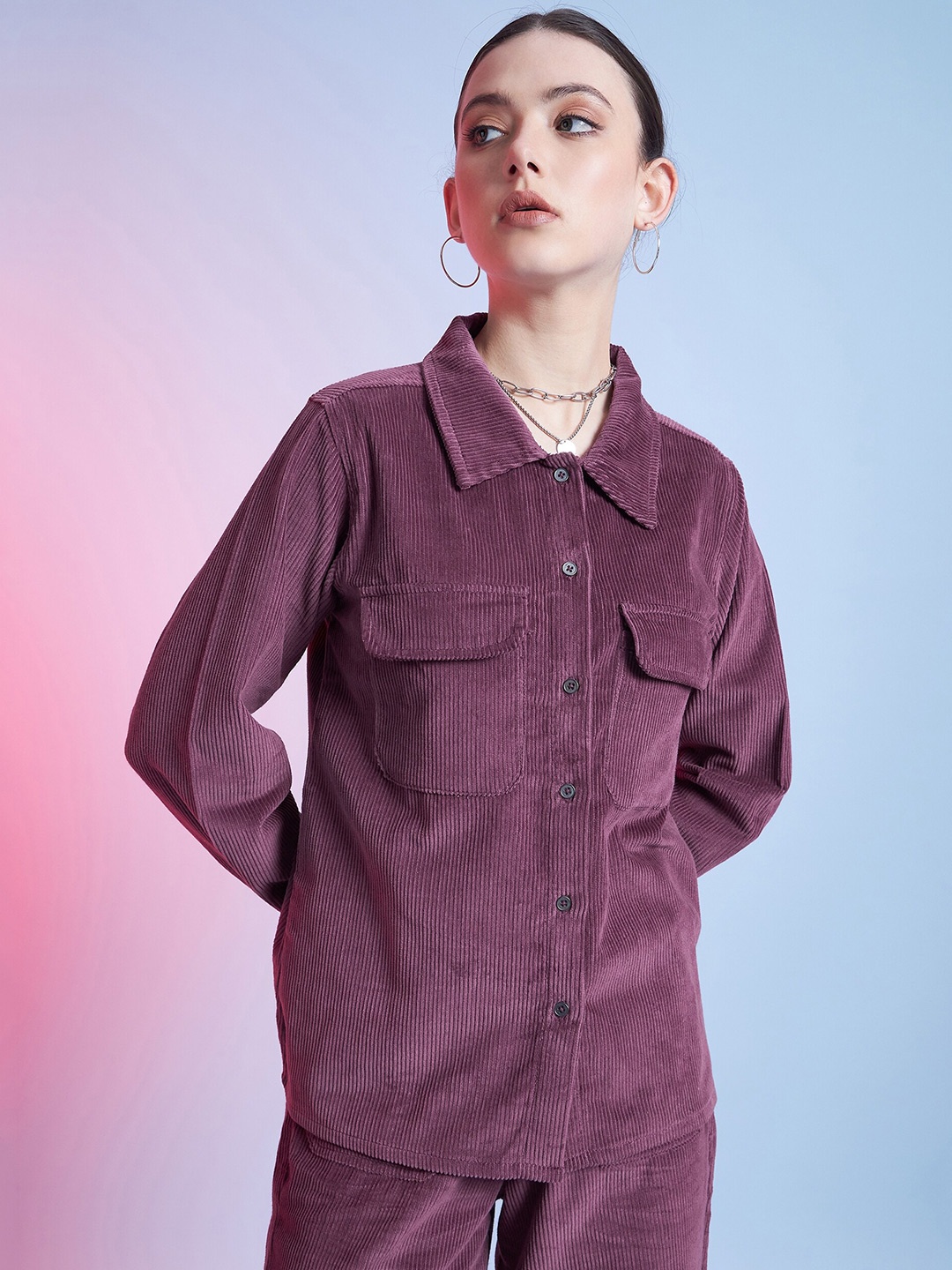 

STREET 9 Cotton Regular Fit Comfort Opaque Casual Shirt, Lavender