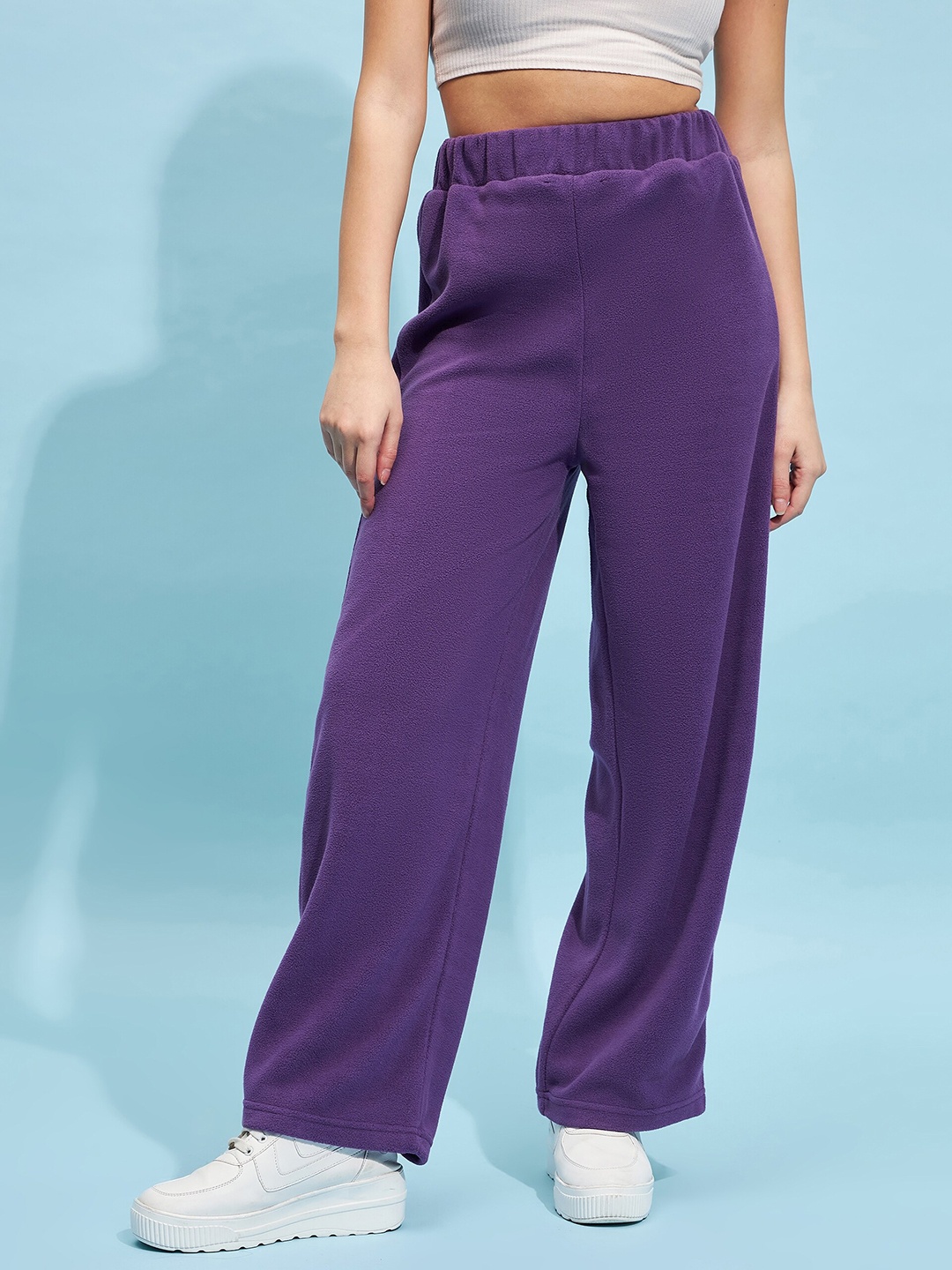 

STREET 9 BASICS Women Relaxed Loose Fit Trousers, Purple