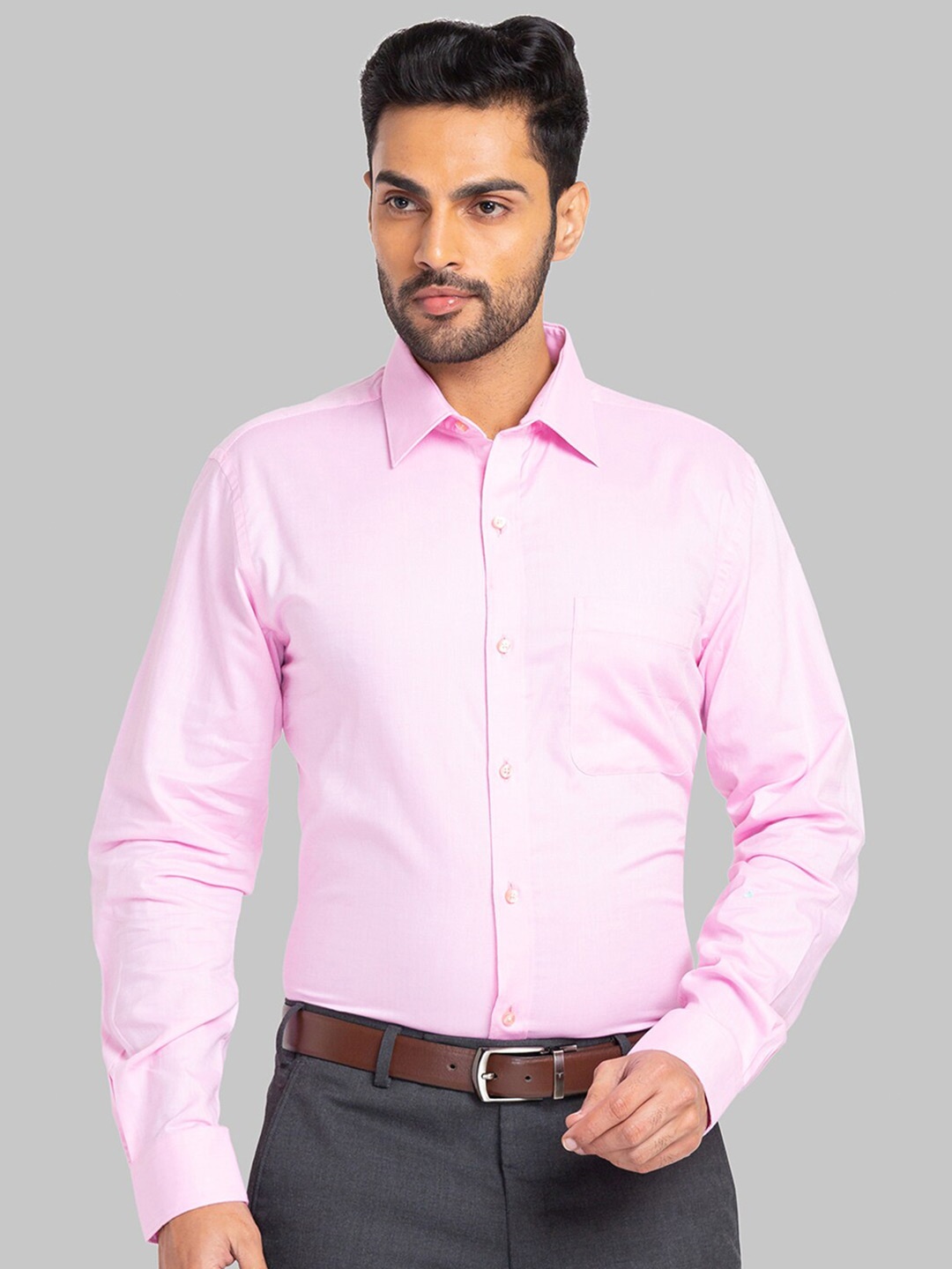 

Raymond Slim Fit Cutaway Collar Pure Cotton Formal Shirt, Pink