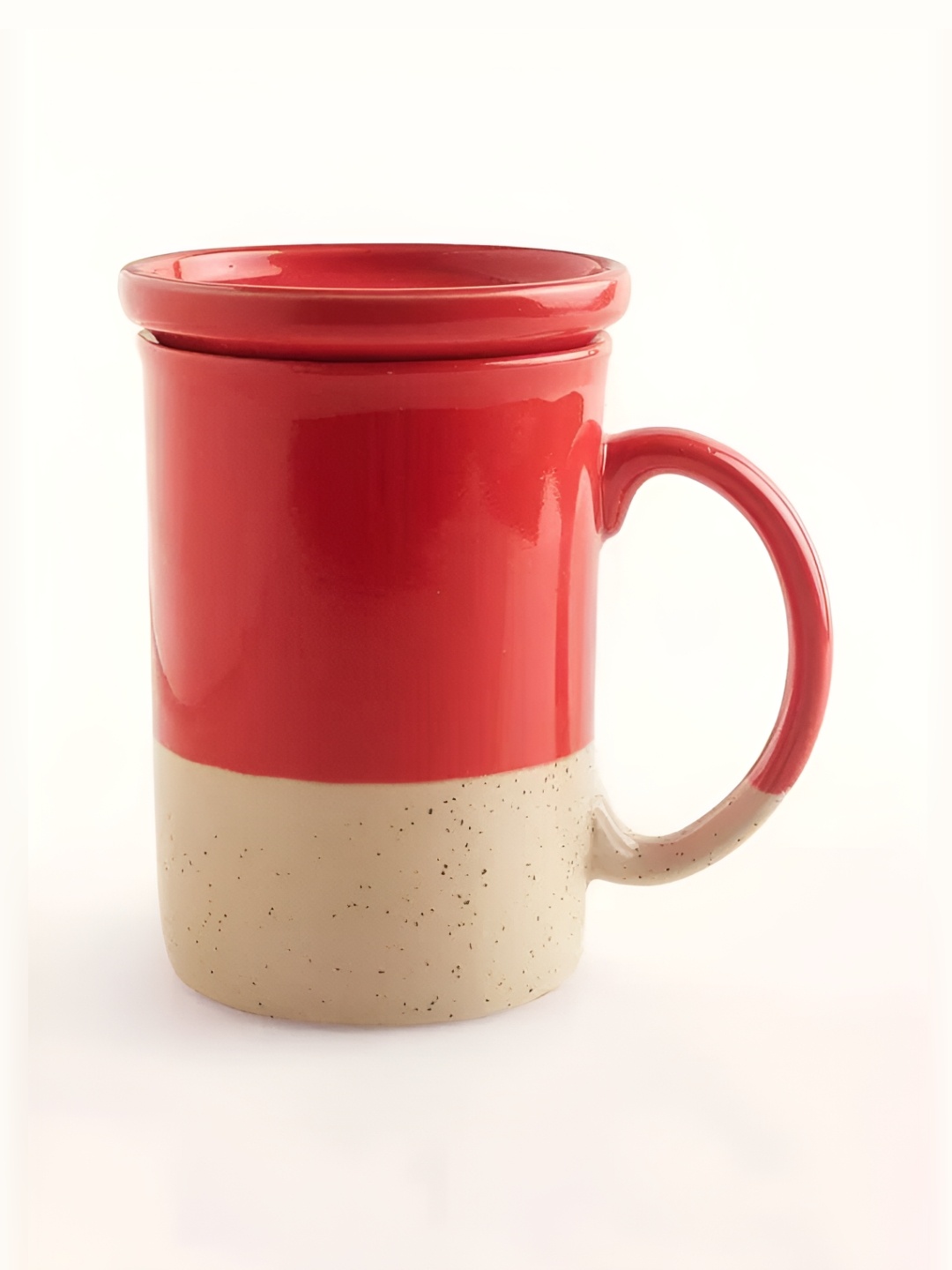 

Your Local Store Red & Off White Printed Ceramic Glossy Mug With Lid 300 ml