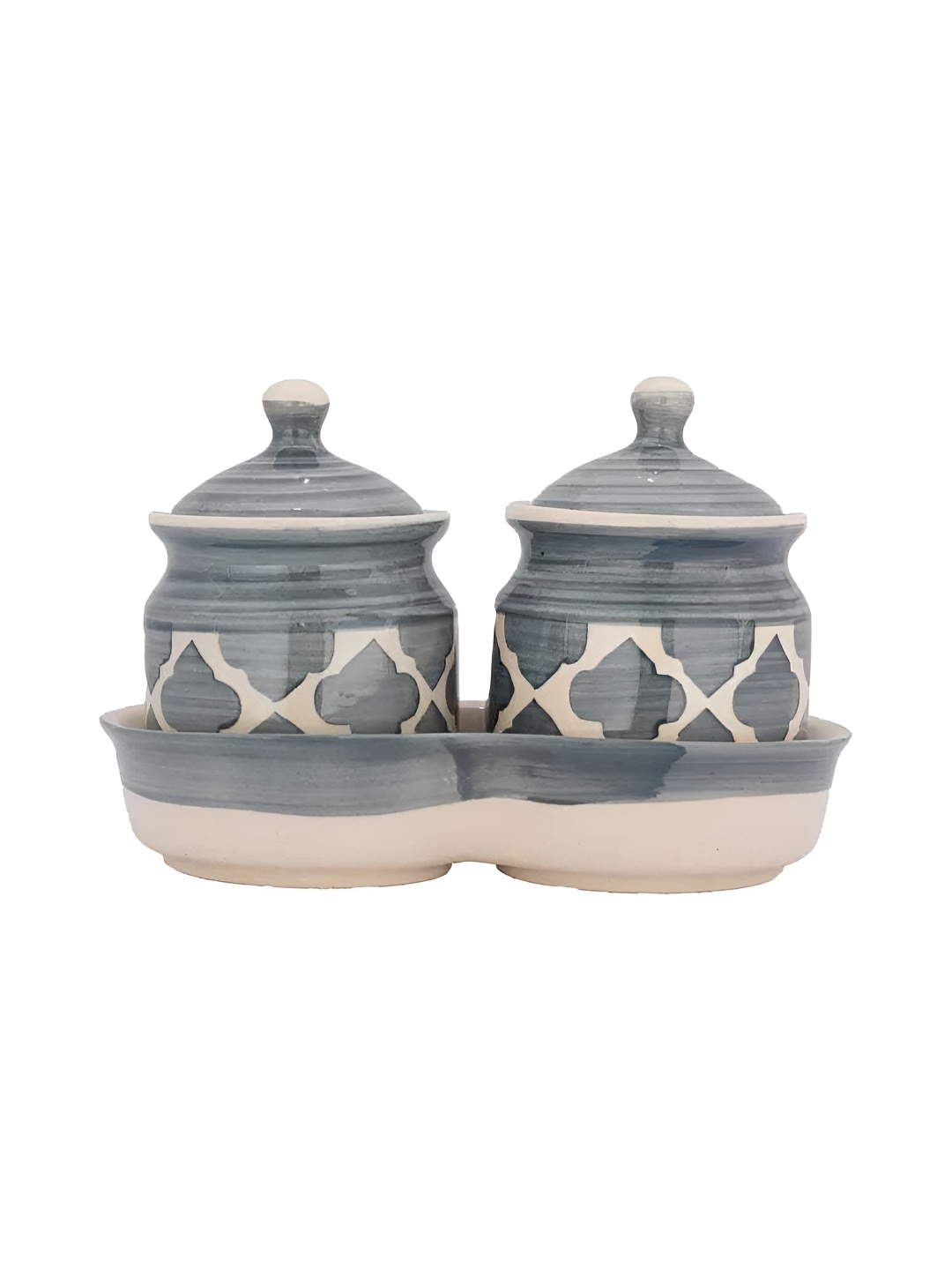 Your Local Store Grey 2 Pieces Ceramic Container