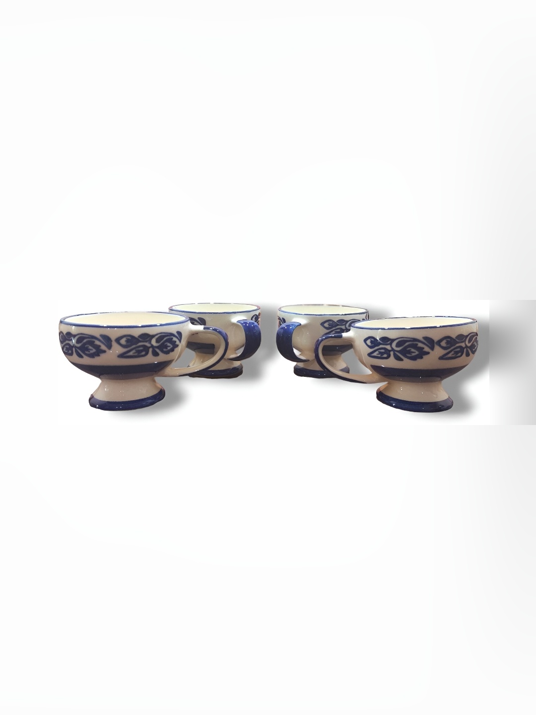 

Your Local Store White & Blue 4 Pieces Ceramic Easy to Clean Serving Bowls