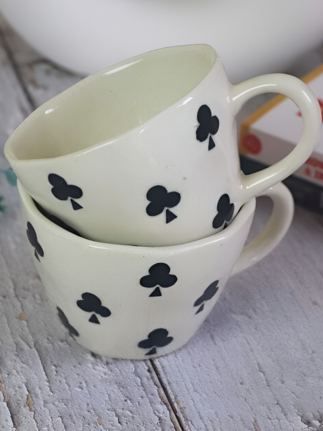 

Your Local Store White & Black 2 Pcs Ethnic Motifs Printed Ceramic Glossy Cups 230 Ml