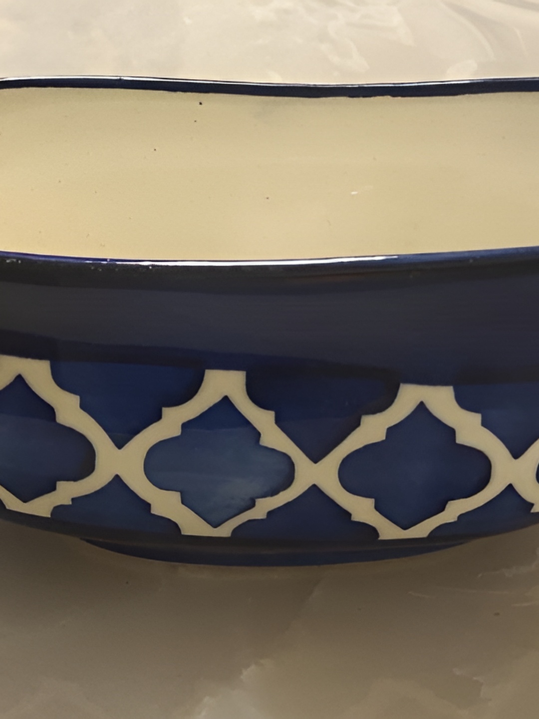 

Your Local Store Blue & Off White Ethnic Motifs Printed Ceramic Glossy Serving Tray