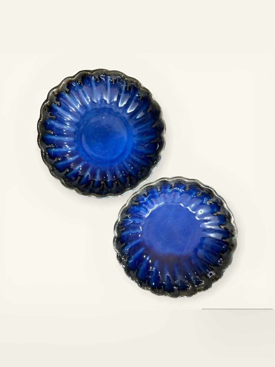 

Your Local Store Blue 2 Pieces Textured Ceramic Glossy Dinner Set