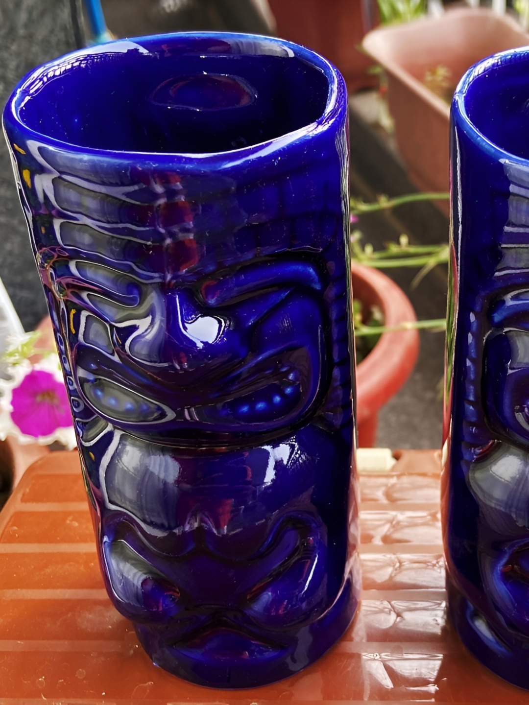

Your Local Store Blue 2 Pieces Textured Tikki Shaped Ceramic Beer Glass 500ml