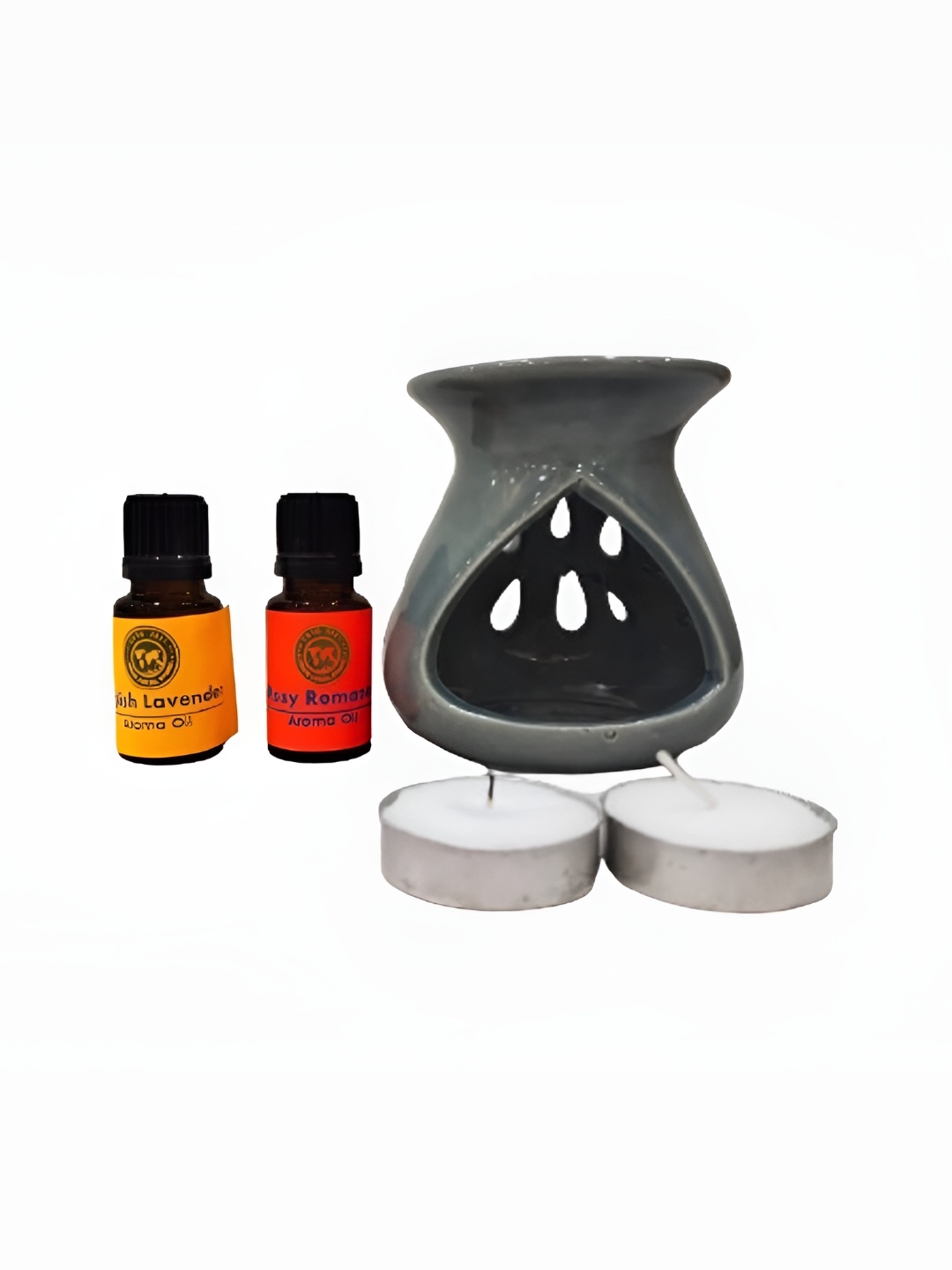 

Your Local Store Grey 4 Pieces Ceramic Aroma Oil Diffuser 2 ML Each, Transparent