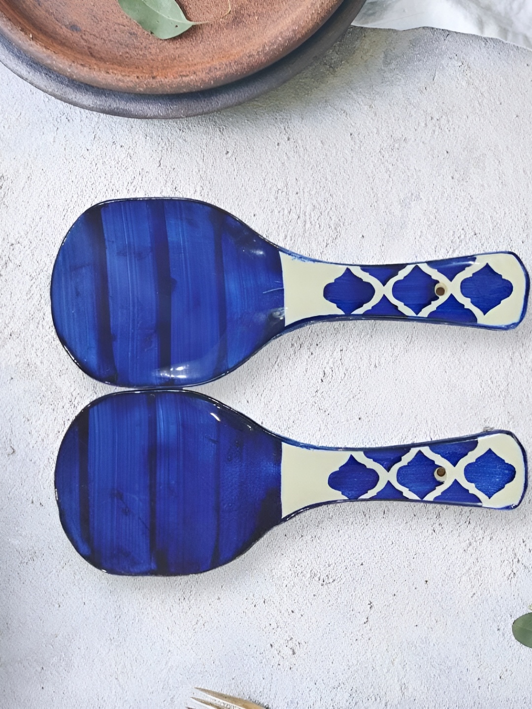 

Your Local Store Blue & White 2 Pieces Ceramic Easy to Clean Serving Cutlery