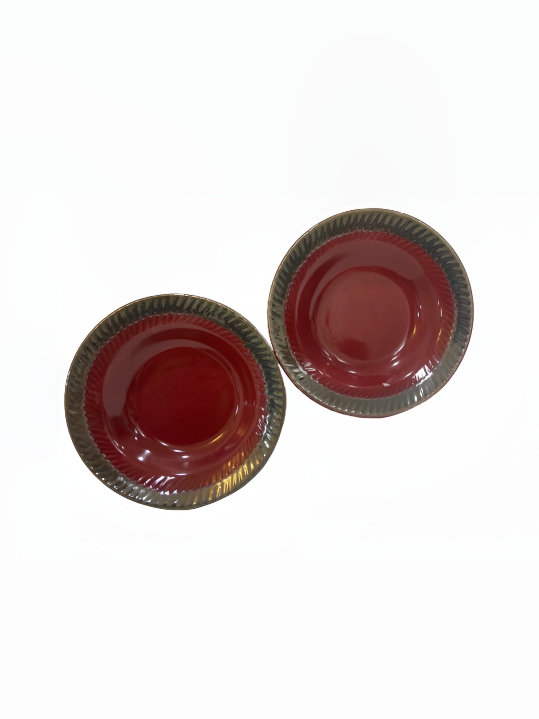 

Your Local Store Red 2 Pieces Ceramic Glossy Dinner Set