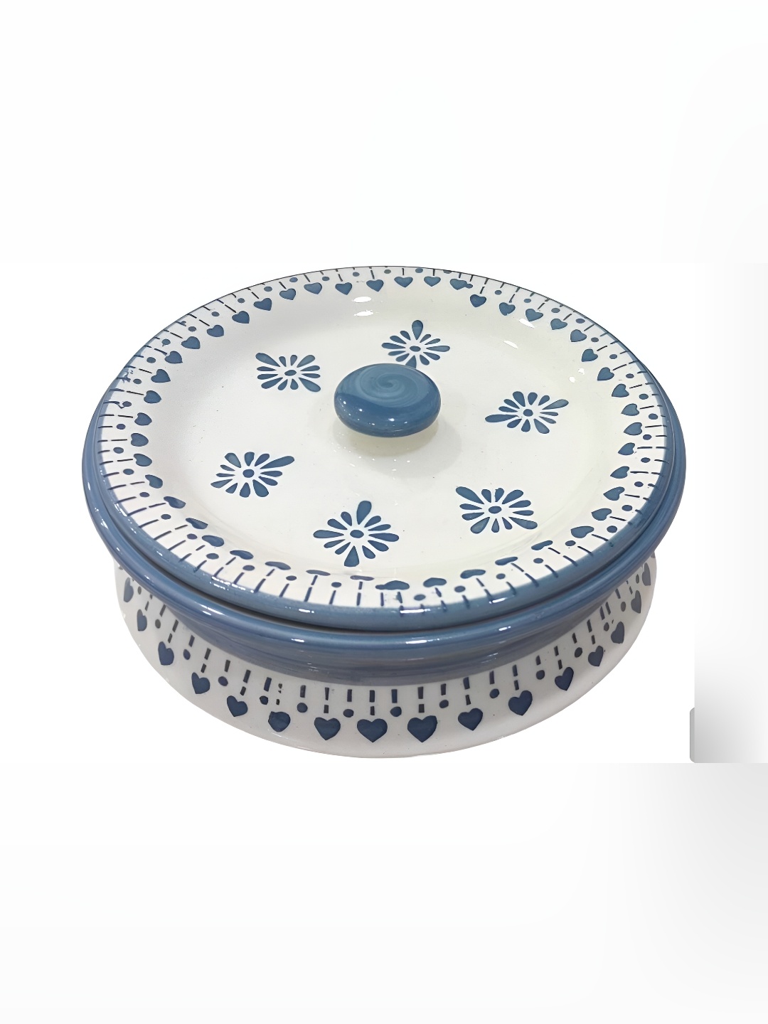 

Your Local Store White & Blue Ceramic Easy to Clean Serving Handi