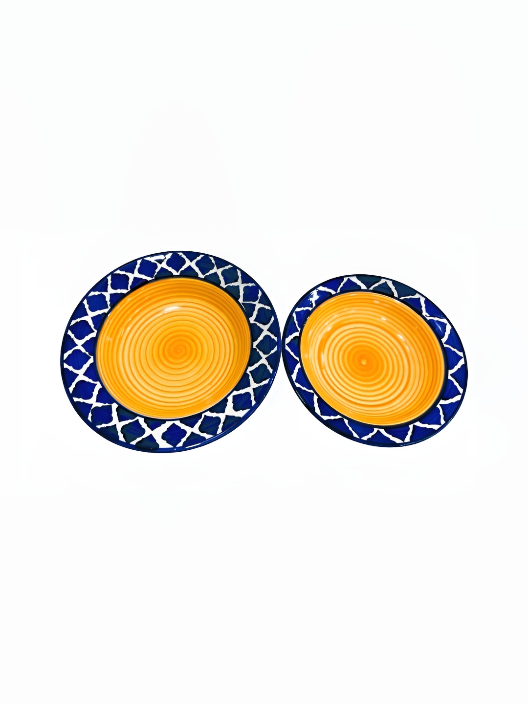 

Your Local Store Yellow & Blue 2 Pieces Ethnic Motifs Printed Ceramic Glossy Plates