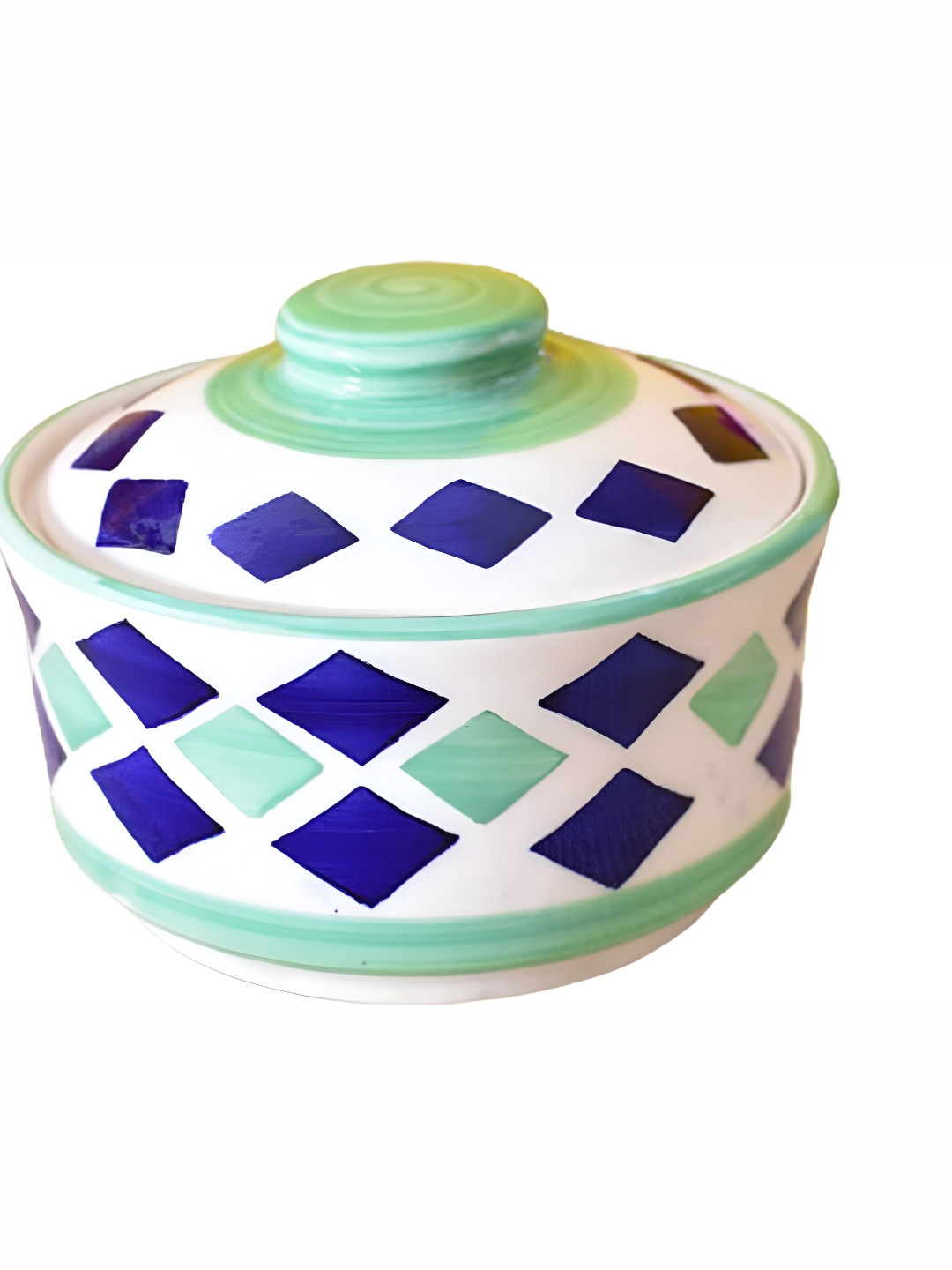 

Your Local Store White & Blue Ceramic Easy to Clean Serving Handi