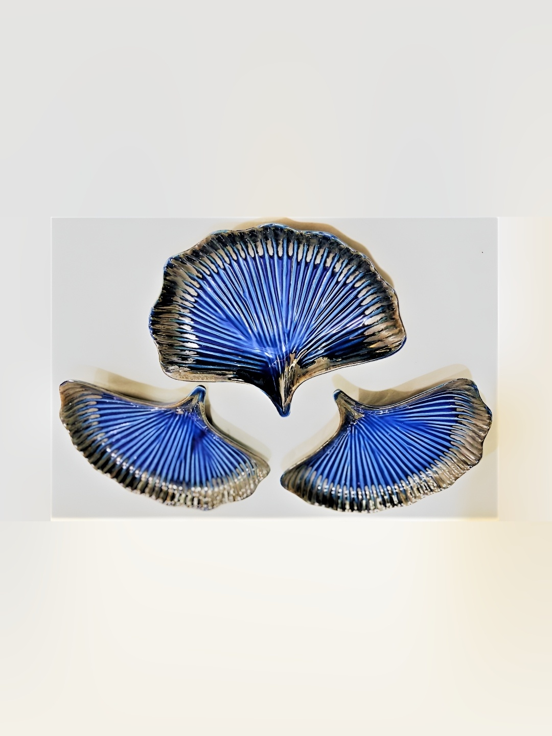 

Your Local Store Blue 3 Pieces Ceramic Glossy Dinner Set
