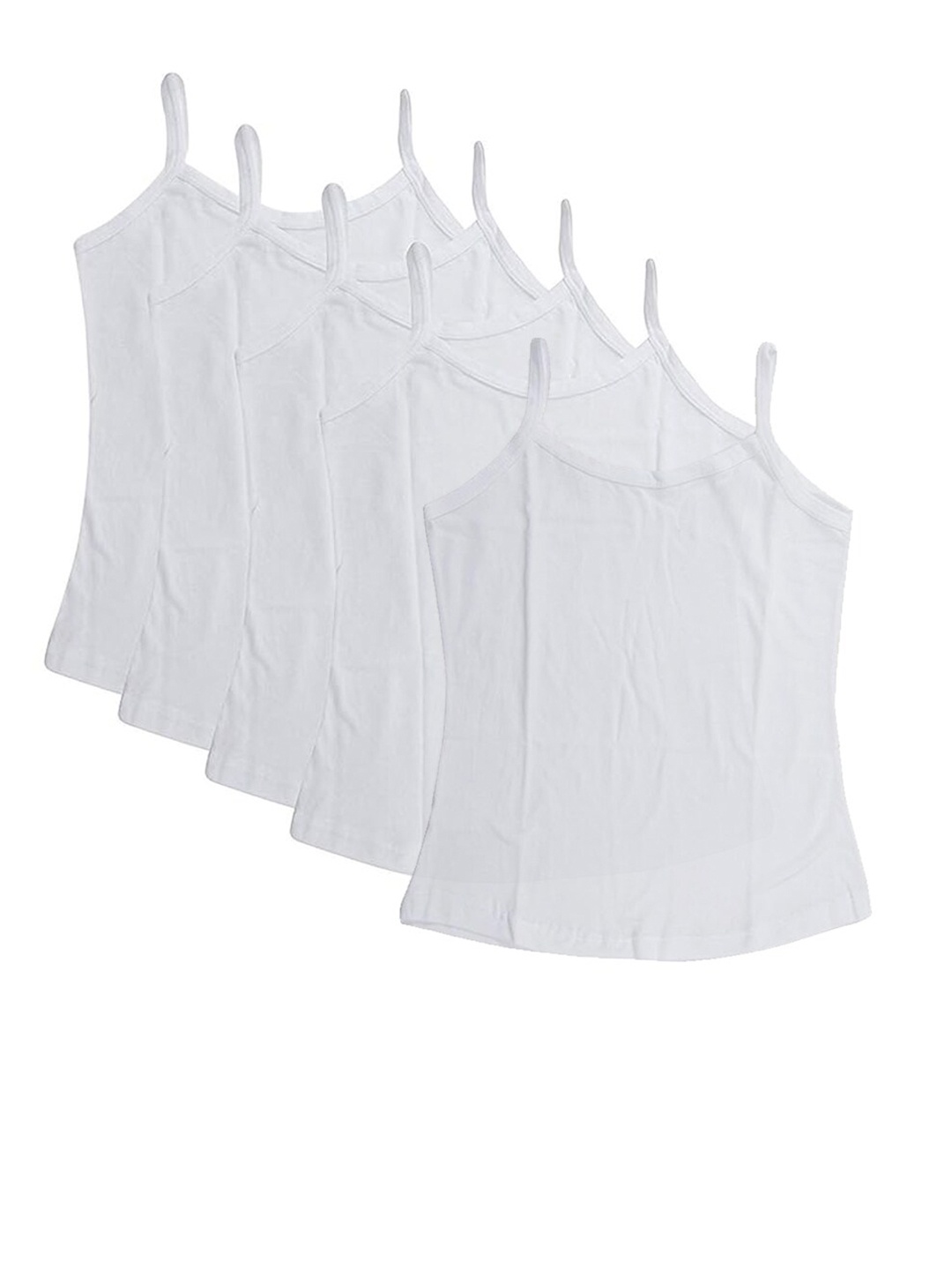 

BAESD Girls Pack Of 5 Cotton Camisoles, White