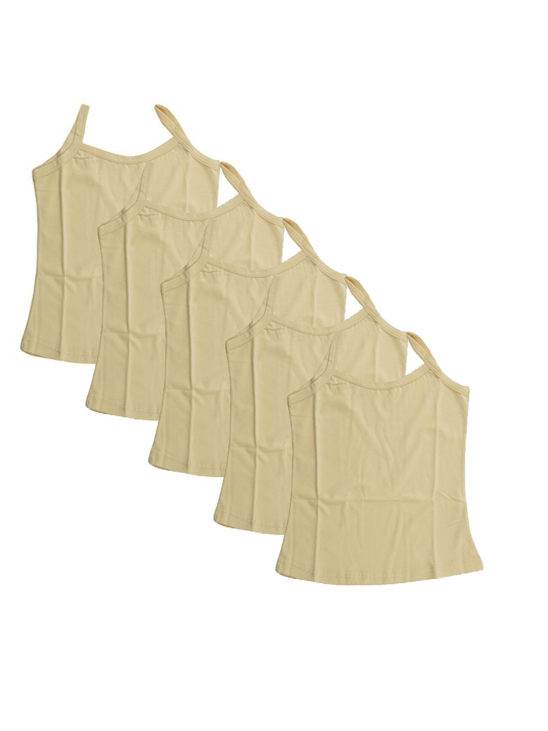 

BAESD Girls Pack Of 5 Cotton Camisoles, Beige