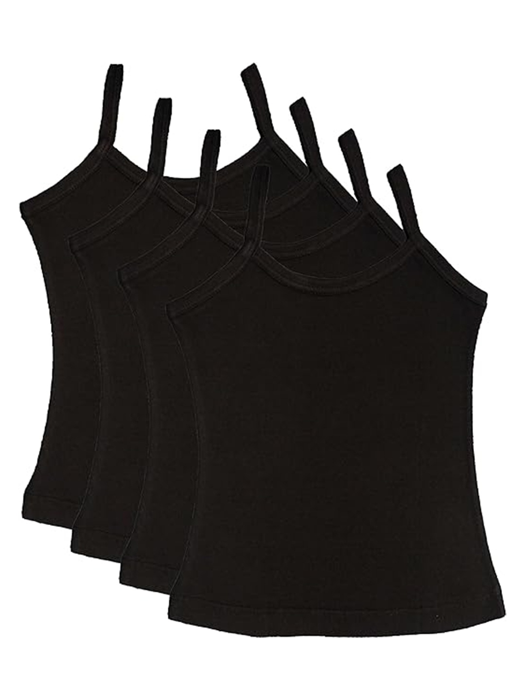 

BAESD Girls Pack Of 4 Cotton Camisoles, Black