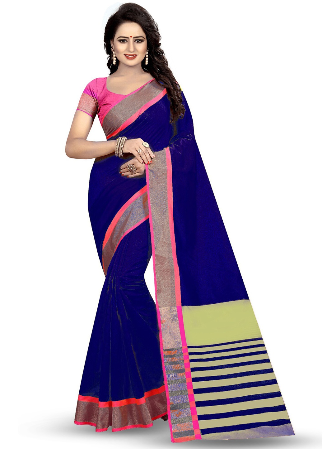 

MANVAA Zari Banarasi Saree, Blue