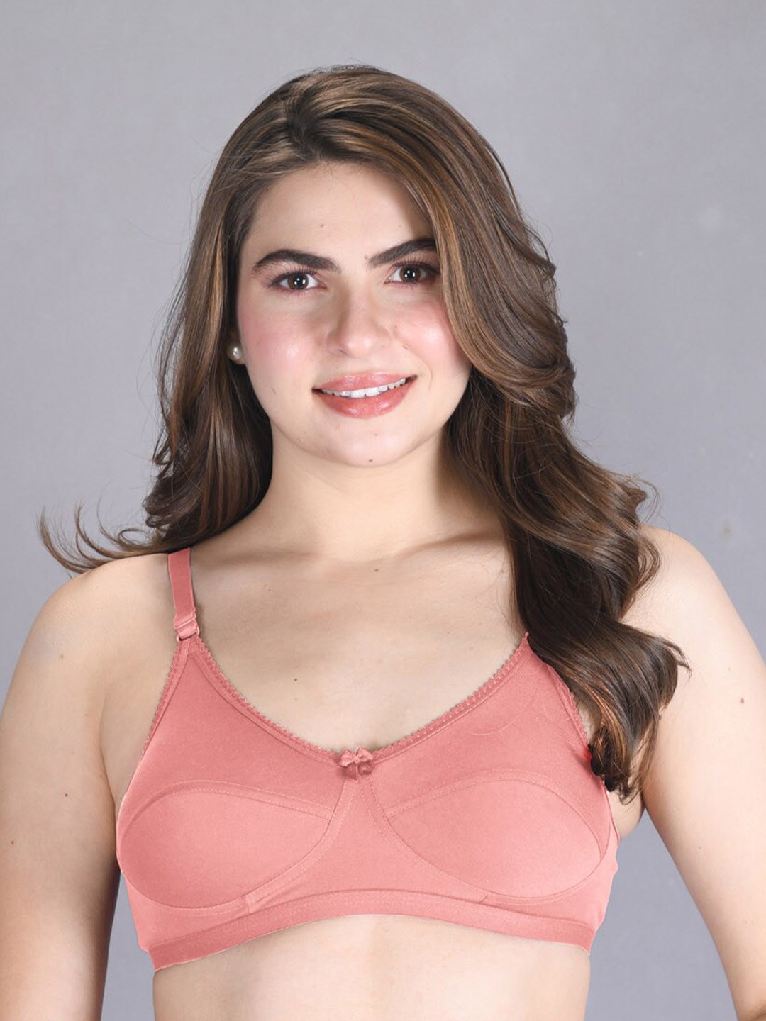 

LUX VENUS Full Coverage Non Padded Cotton Everyday Bra With All Day Comfort, Peach