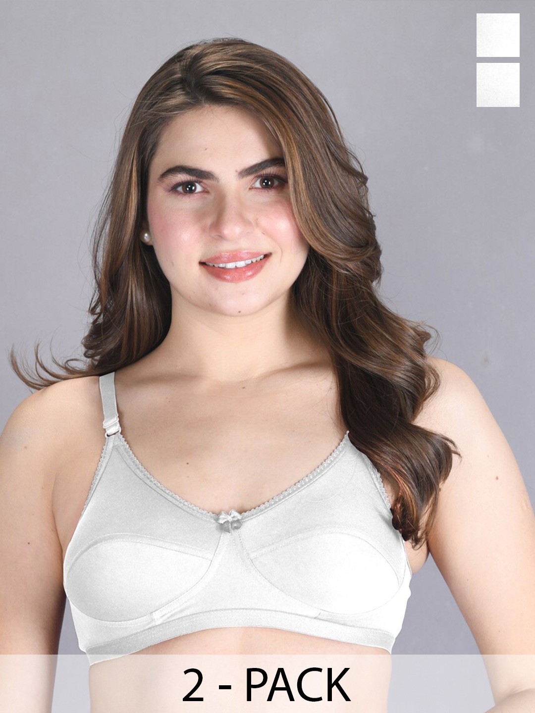 

LUX VENUS Pack of 2 Everyday Cotton Bra - Full Coverage, White