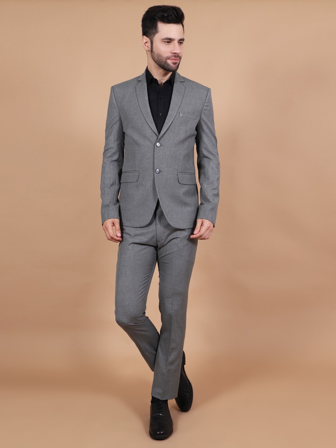 

Wintage Single-Breasted Two-Piece Formal Suit, Grey