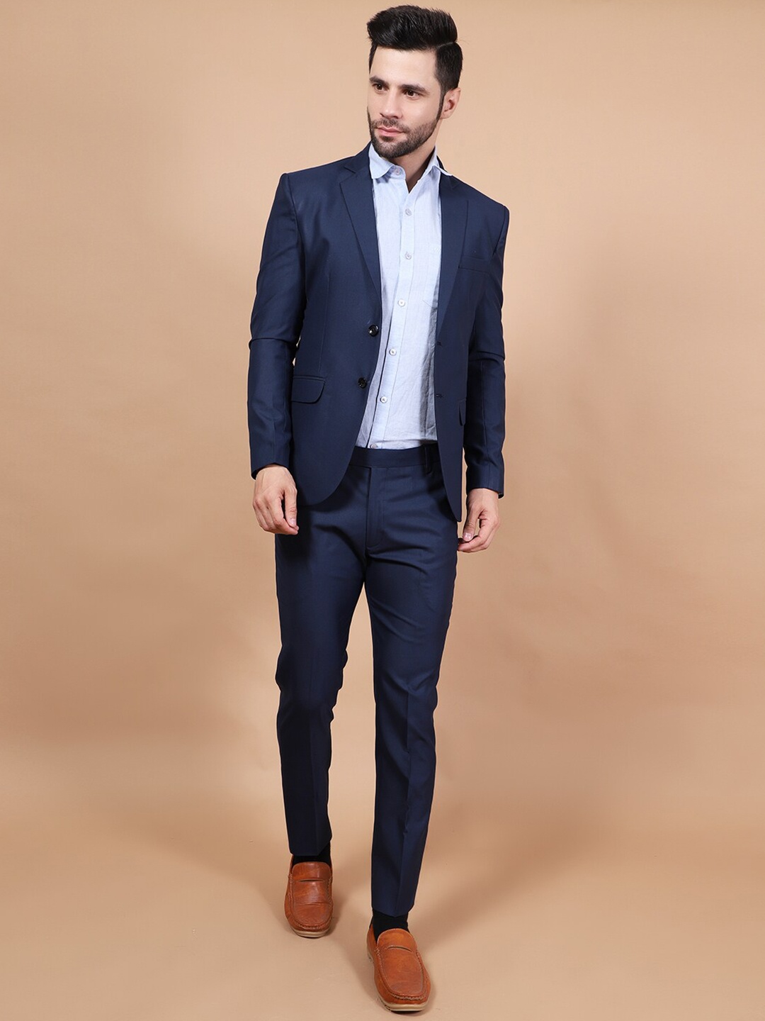 

Wintage Single-Breasted Two-Piece Formal Suit, Blue