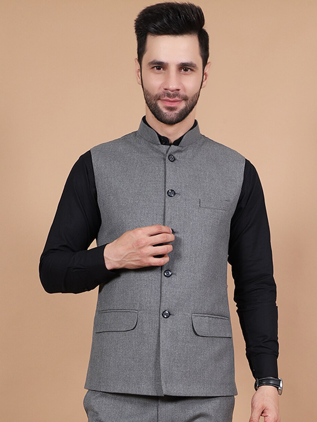 

Wintage Single-Breasted Two-Piece Formal Suit, Grey