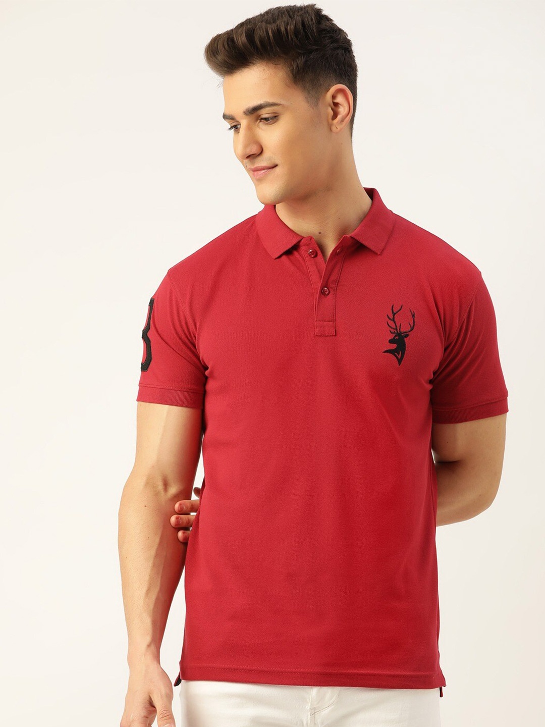 

PORTBLAIR Polo Collar Casual T-shirt, Red