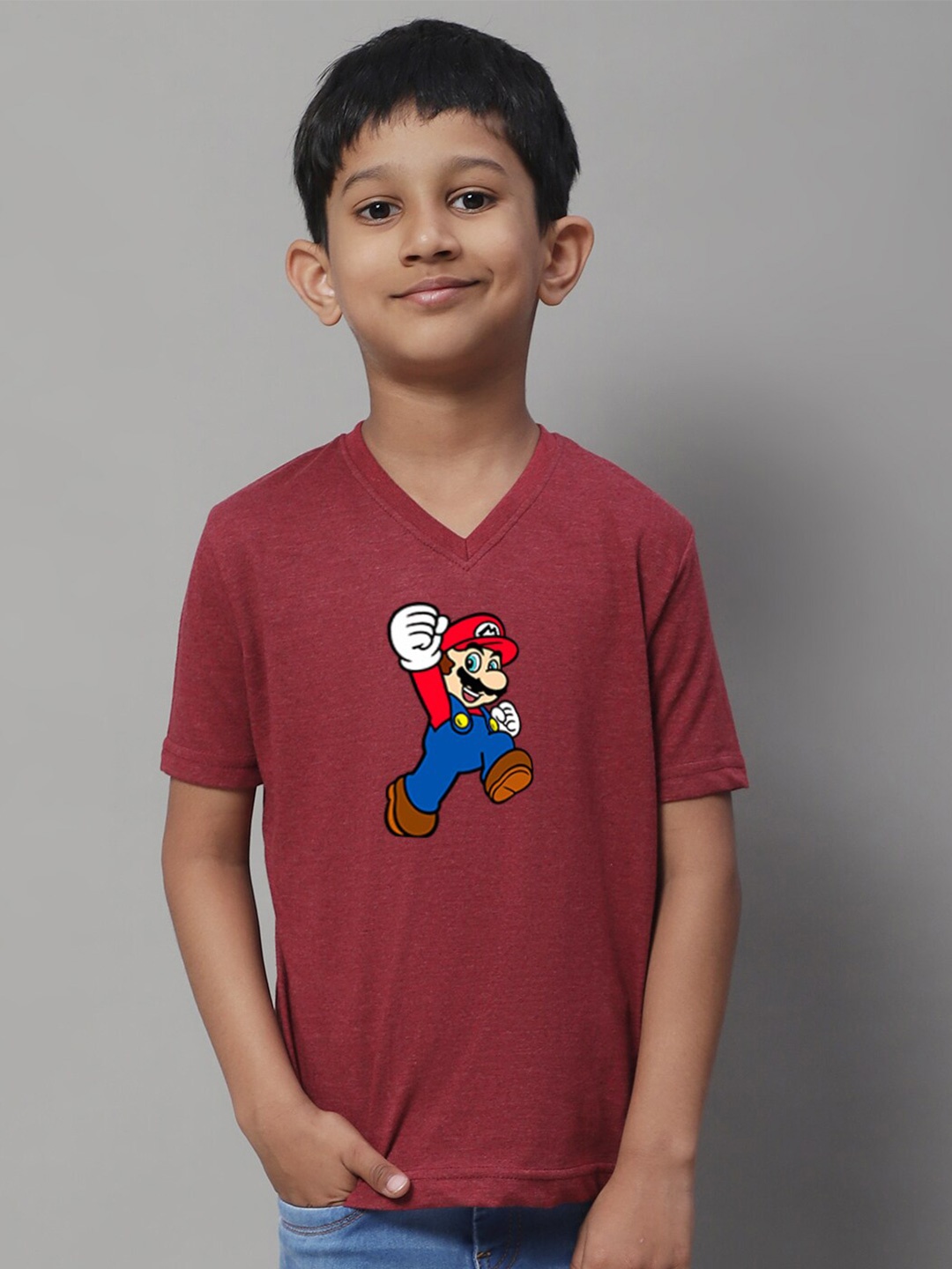 

Friskers Boys Graphic Printed V-Neck Cotton T-shirt, Sea green