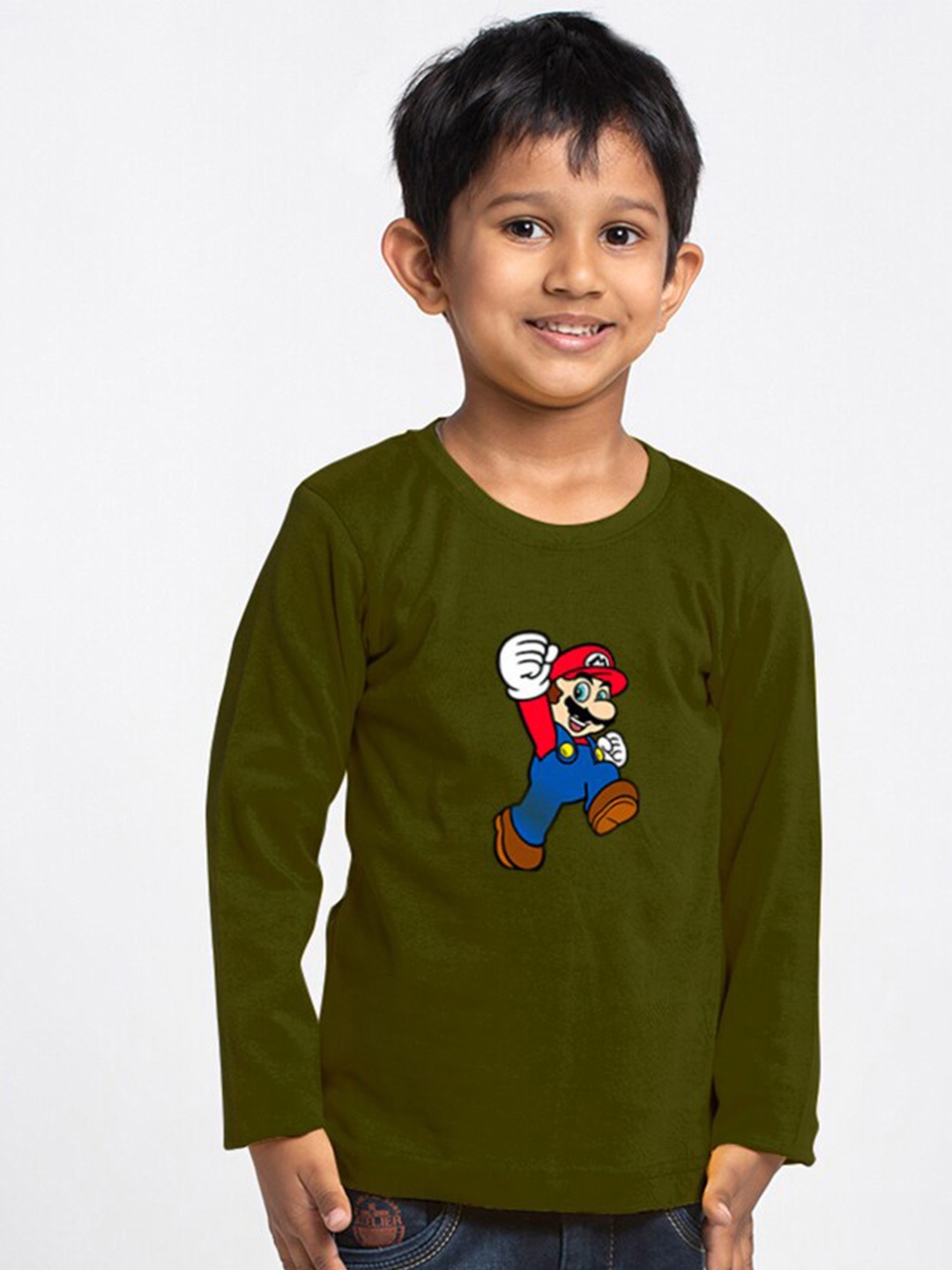 

Friskers Boys Printed Round Neck Cotton T-shirt, Rust