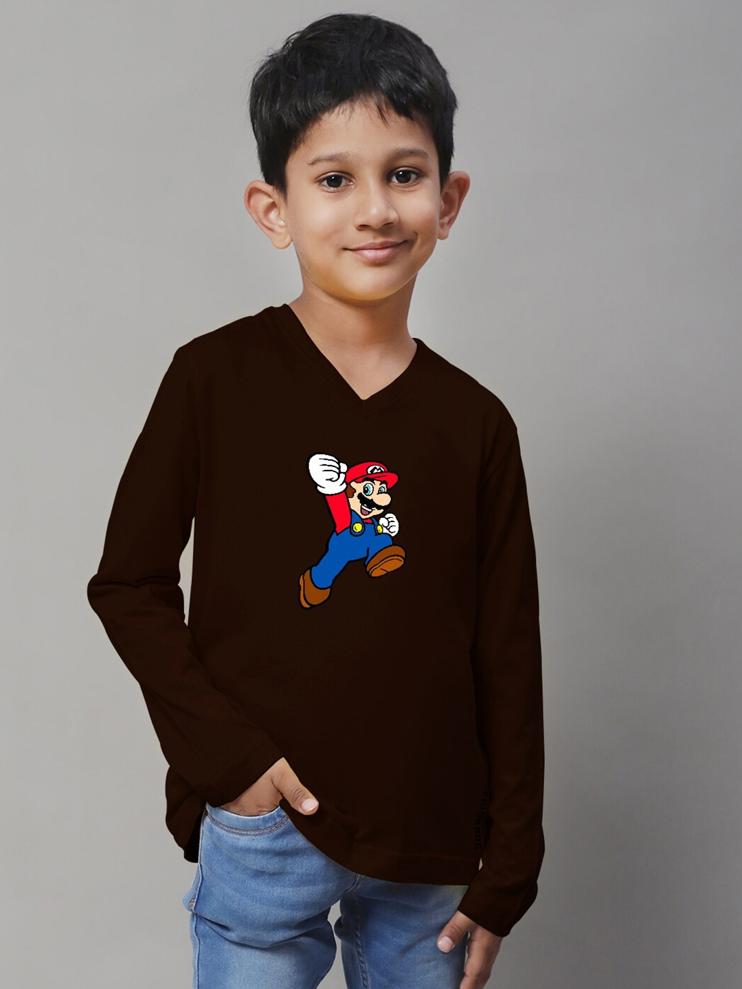 

Friskers Boys Super Mario Printed Cotton T-shirt, White