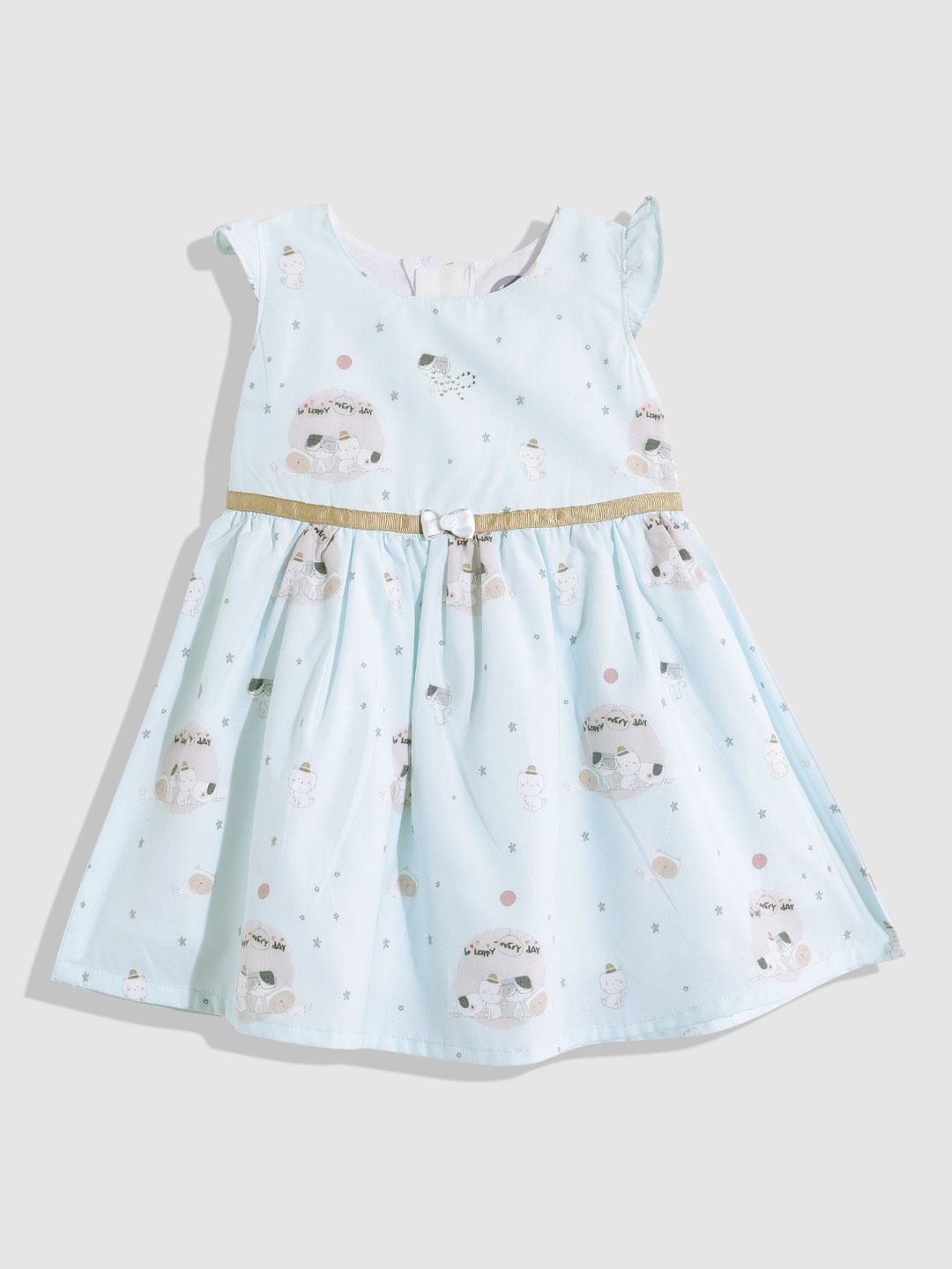 

YK Girls Graphic Printed Fit & Flare Dress, Blue