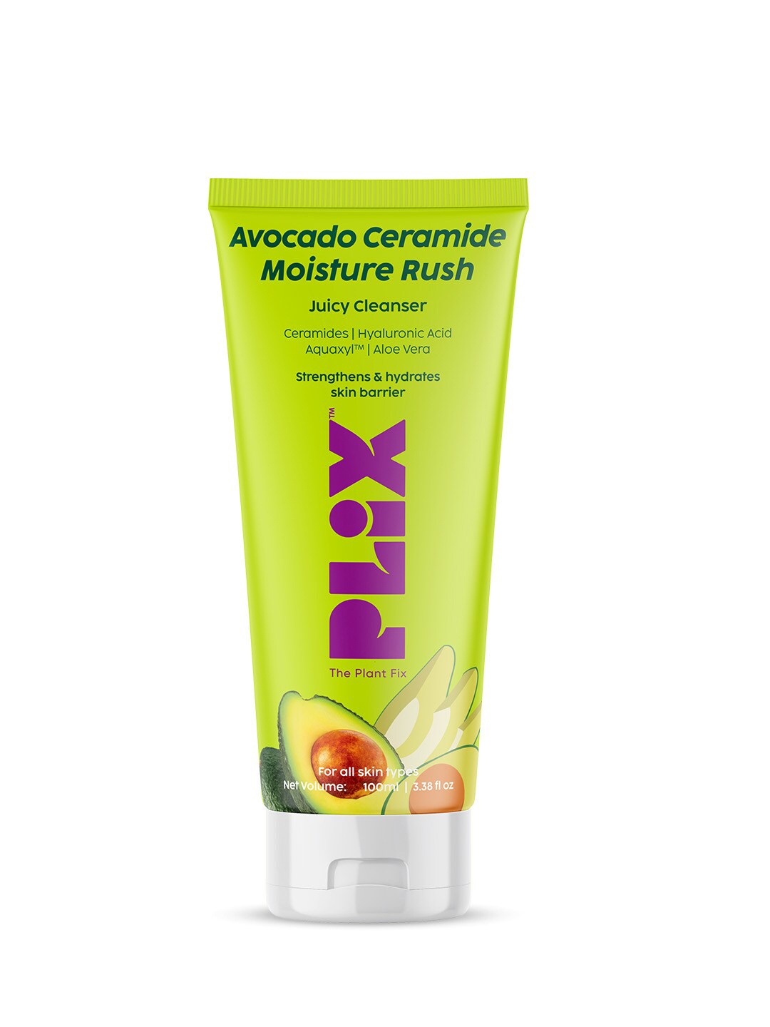 

PLIX THE PLANT FIX Avocado Ceramide Moisture Rush Juicy Cleanser - 100ml, Green