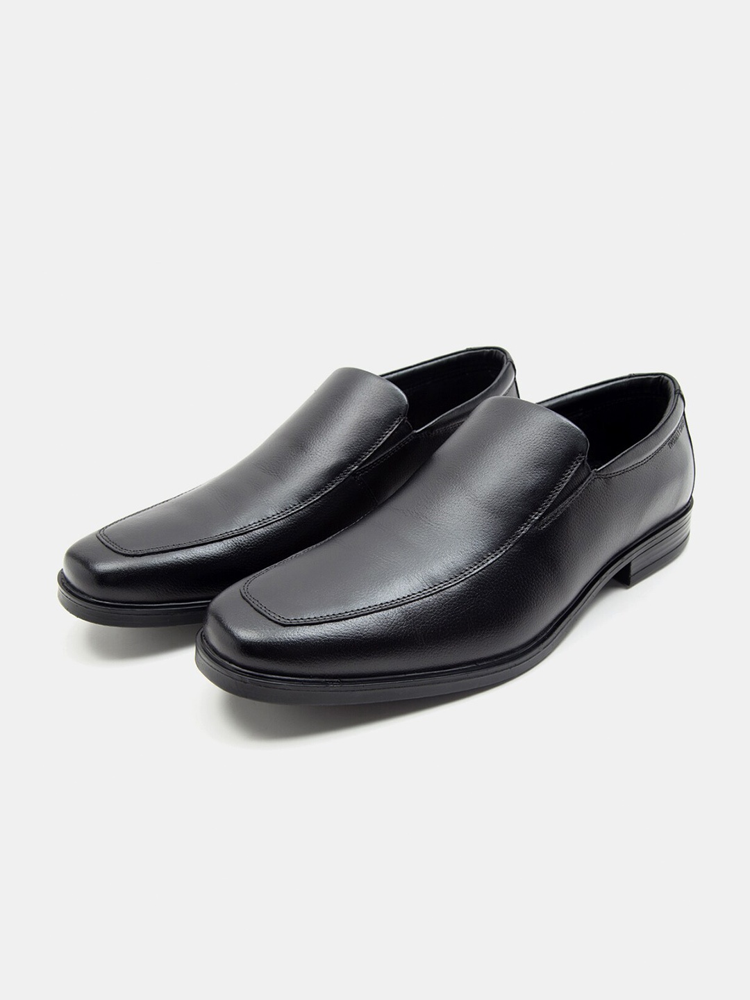 

THOMAS CRICK Men Textured Premium Leather Formal Slip-On Shoes, Black