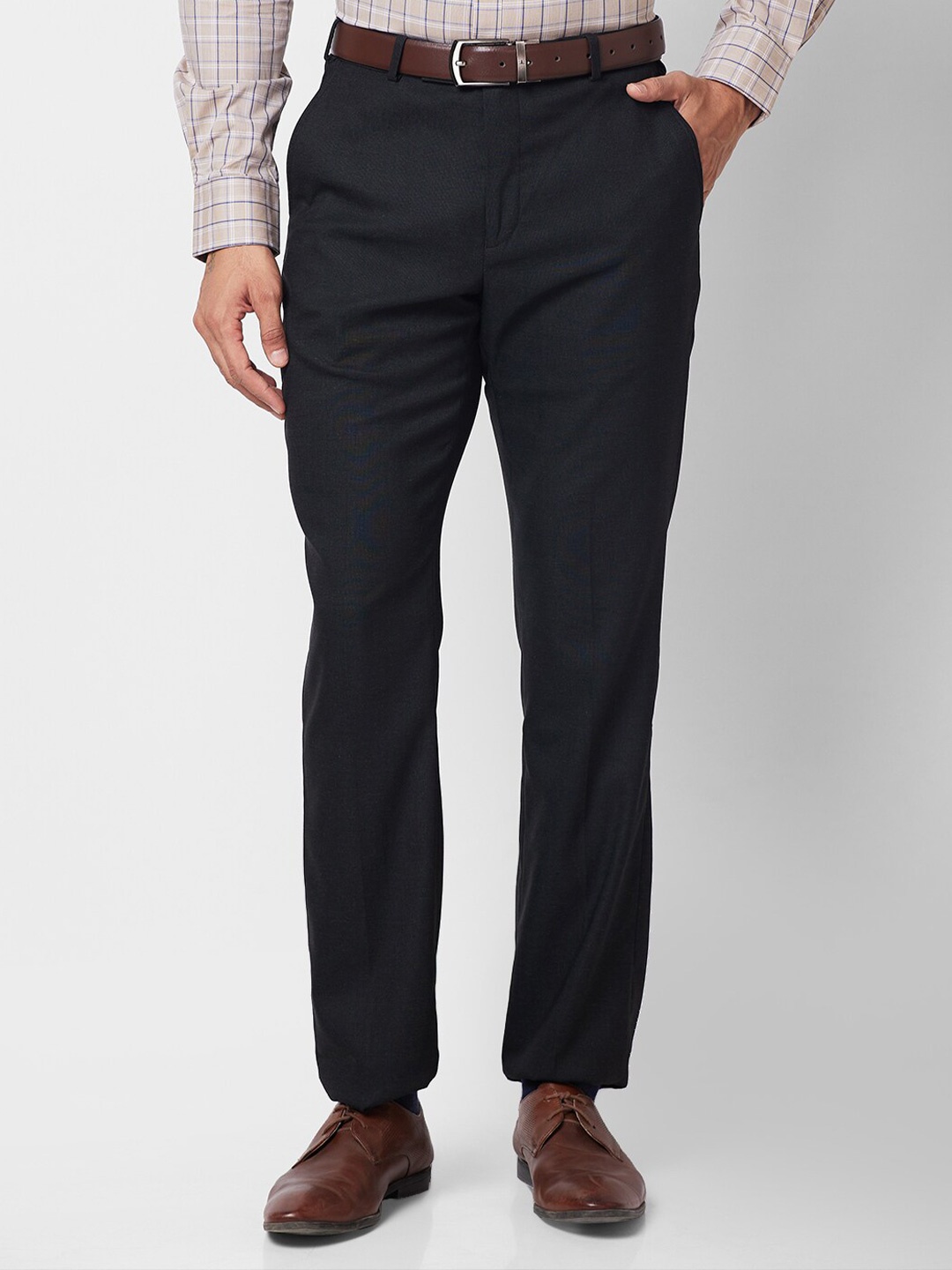 

Park Avenue Men Regular Fit Trousers, Black