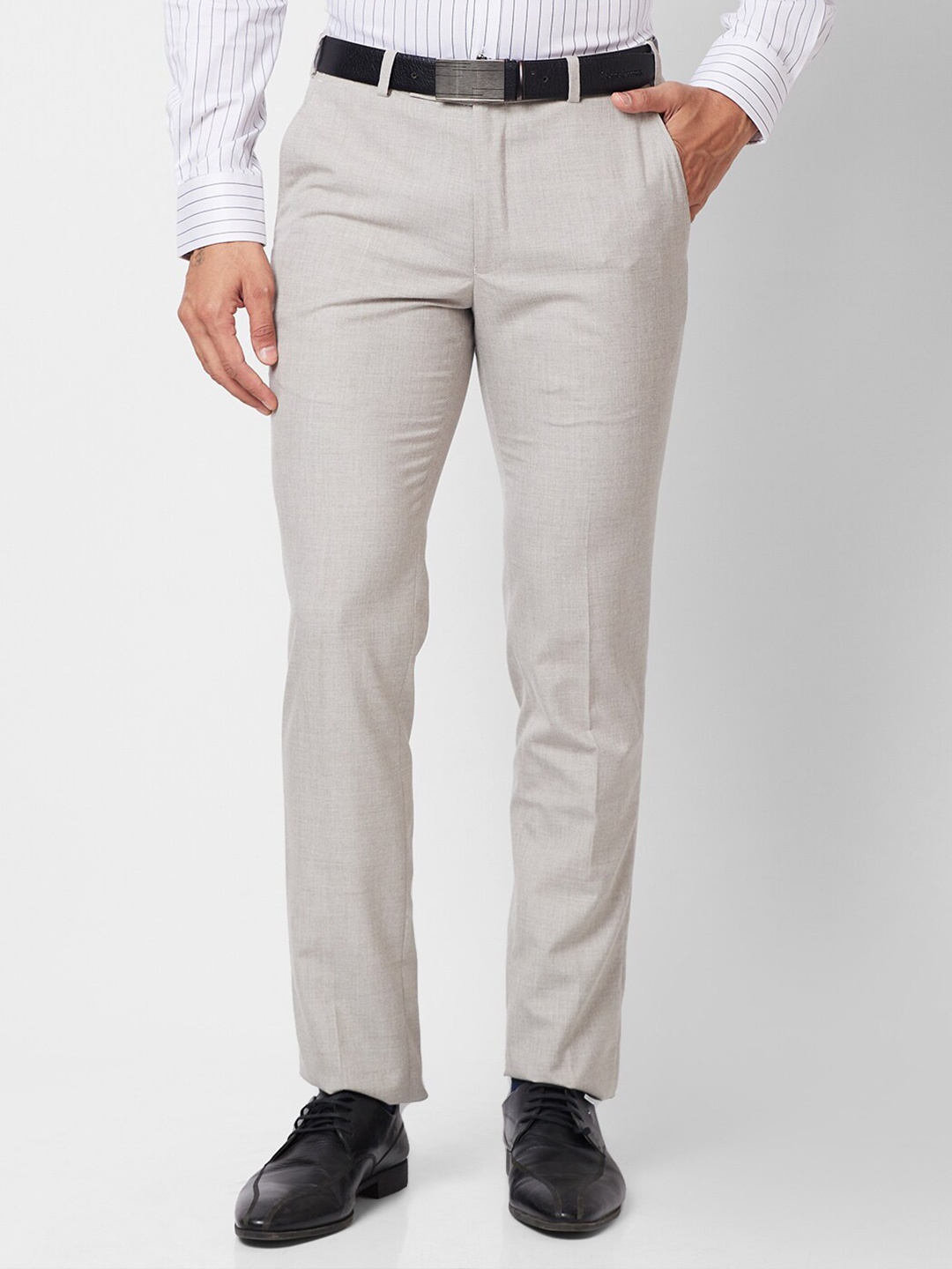 

Park Avenue Men Mid-Rise Slim Fit Trousers, Brown