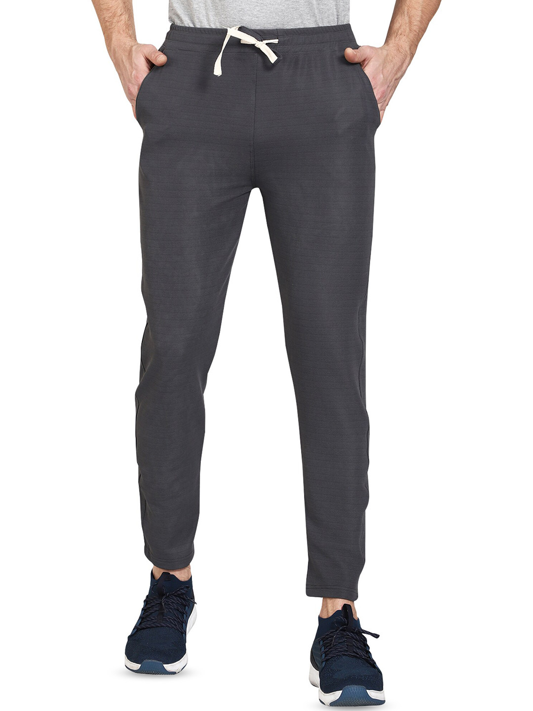 

BAESD Men Mid-Rise Dry-Fit Track Pant, Grey